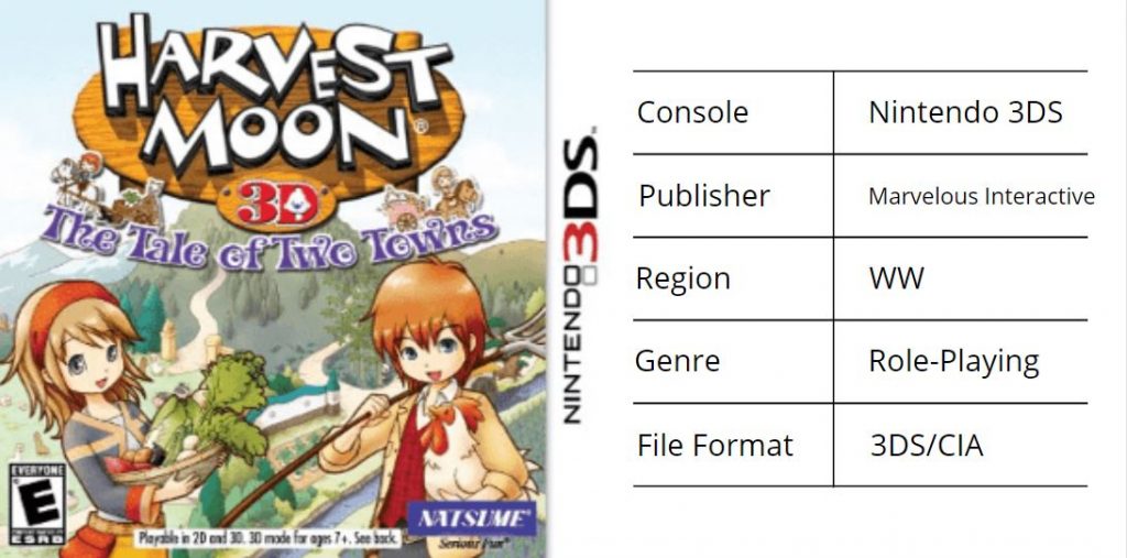 harvest moon 3d the tale of two towns 3ds rom characteristics