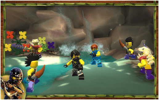 LEGO Ninjago Shadow of Ronin combat scene screen.