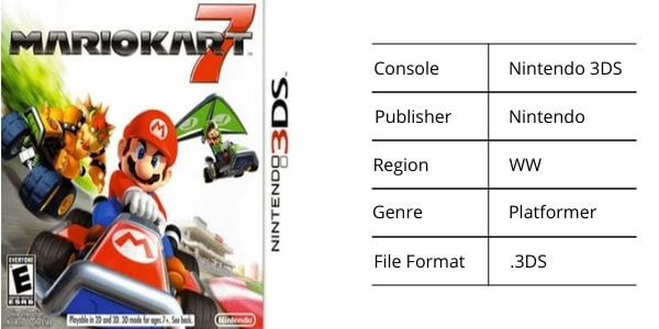 Mario Kart 7 Nintendo 3DS Platformer Citra ROM Emulator specifications. 