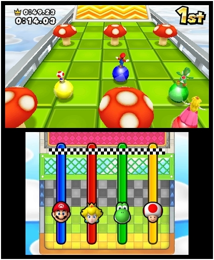Mario Party Island Tour - Mario, Peach, Yoshi and Toad racing