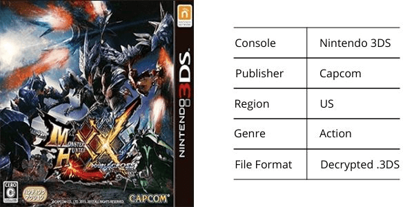 Monster Hunter XX (Double Cross) 3DS ROM specifications