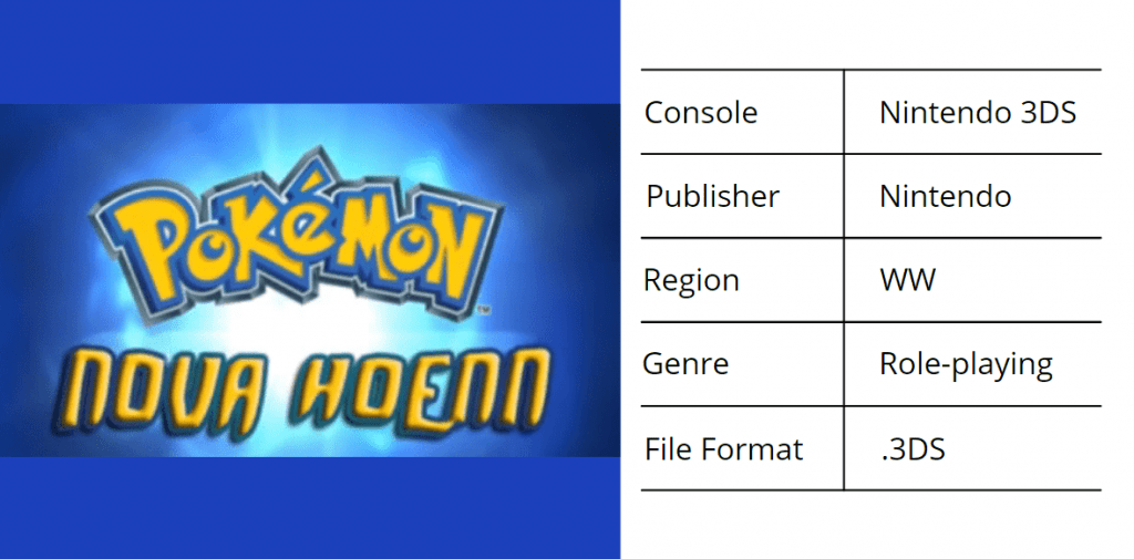 Pokemon Nova Hoenn Nintendo 3DS Citra ROM Specifications