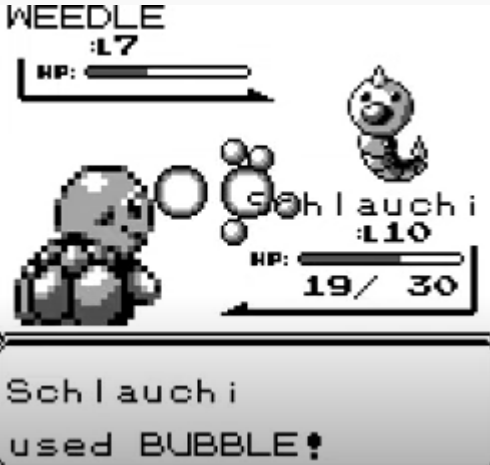 Pokemon Blue Version Battle Weedle and Squirtle
