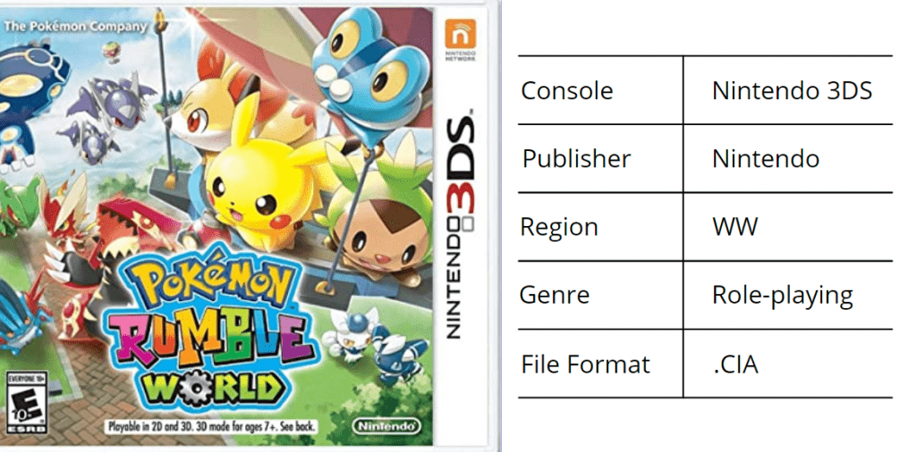 Pokemon Rumble World ROM Specifications for Citra 3DS Emulator